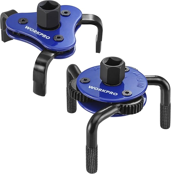 WORKPRO Universal Oil Filter Wrench Adjustable (68-130mm), Oil Filter Removal Tool, Oil Filter Change Set, Ideal for Engine Filters, Conduit, & Fittings