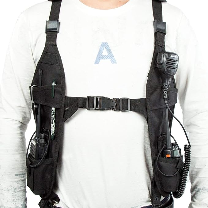 Radio Shoulder Harness Holster Chest Holder Universal Vest Rig for Police Firefighter Two Way Radio Search Rescue Essentials