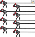 12" and 6" Bar Clamps for Woodworking, 8-Pack One-Handed Wood Clamps/Spreader, Quick-Release F Clamps Set, 177 lbs Load Limit with GS Certificate