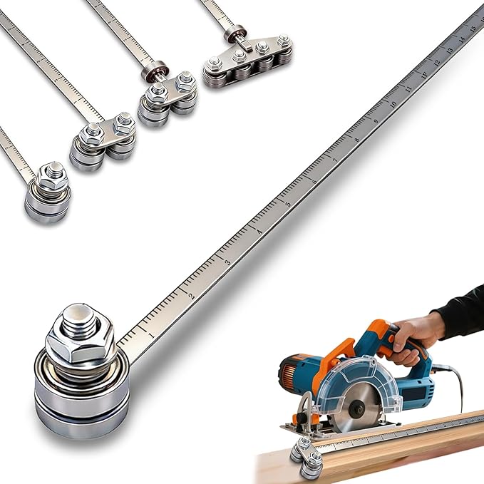 Positioning Calipers for Precise Measurements & Easy Wood Cutting,Adjustable Stainless Steel Circular Saw Guide Rail for Circular Saw Furniture Making (small size)