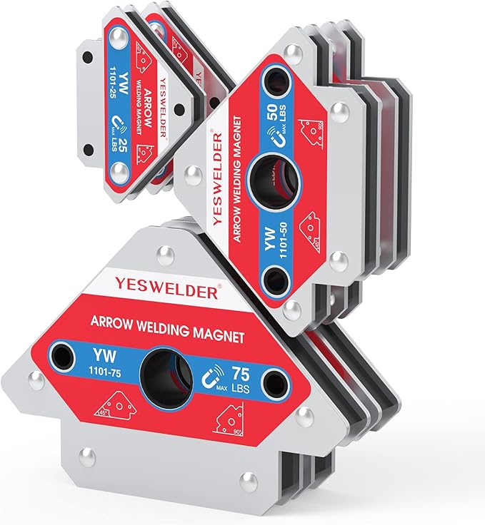 YESWELDER 25 LB & 50LB & 75 LB Welding Magnet 6 Pieces of Magnetic Welding Holder 25 LBS/ 50 LBs 75 LBs Holding Power Welding Accessories