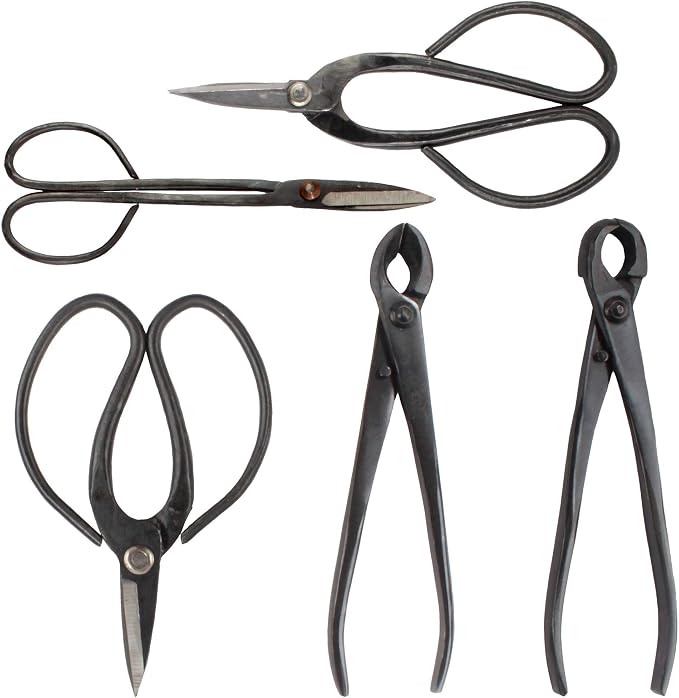 BambooMN 5 Piece Bonsai Sheal Tool Set, Concave Cutter, Knob Cutter, Bonsai Trimming, Beginner Friendly - 1 Set