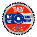 WORKPRO 6-1/2 Inch Woodworking Circular Saw Blade, 60T Fine Finish Plywood & Trim Cutting, Thin Kerf, Carbide Tipped, ATB Tooth, 1-Pack