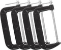 4 Pack C Clamp 8 Inch Heavy Duty Steel C Clamps Set, Cast Iron Frame Wood Working Clamps Industrial Strength C Clamp for Woodworking, Welding, Building, Automotive, DIY Carpentry
