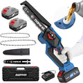 NANWEI Battery Chainsaw 8 Inch,Brushless,Cordless Chainsaw with 2x4.0A Batteries,8 Inch Handheld Chainsaw, 6/8 inch Chainsaw,Chain Saw for Tree Pruning,Wood Cutting