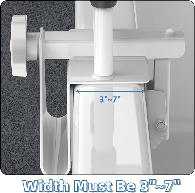 Butizone Adjustable Shower Grab Bars - Clamp-On Anti-Slip Bathtub Safety Rail for Elderly, Fits 3" to 7" Tub Walls, Supports Up to 300lbs