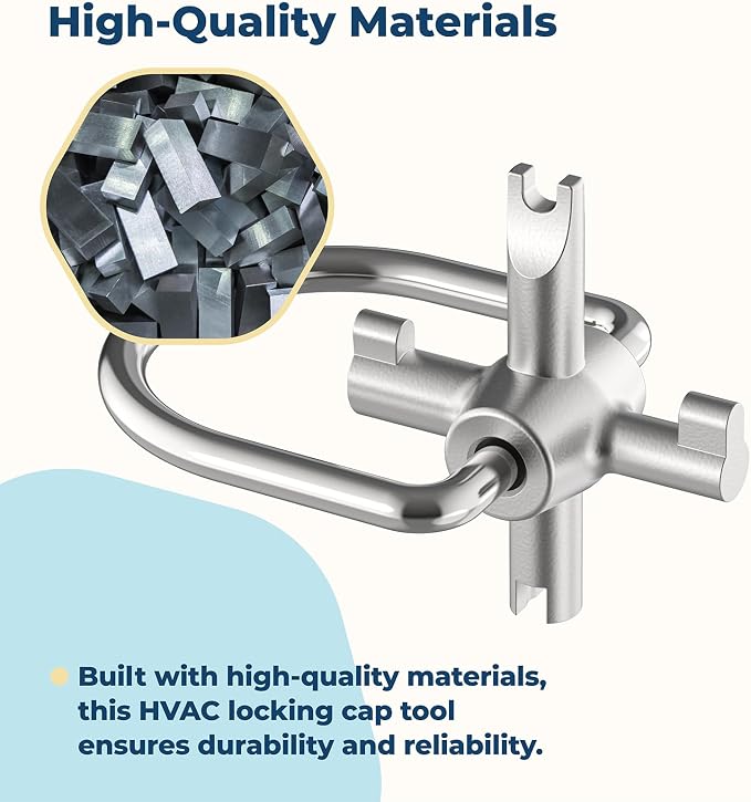 HVAC Locking Caps Key for 410A and R22 Refrigerant Safety Caps, for Installation and Removal of Locking Caps Used, Tamper Resistant Key Tool