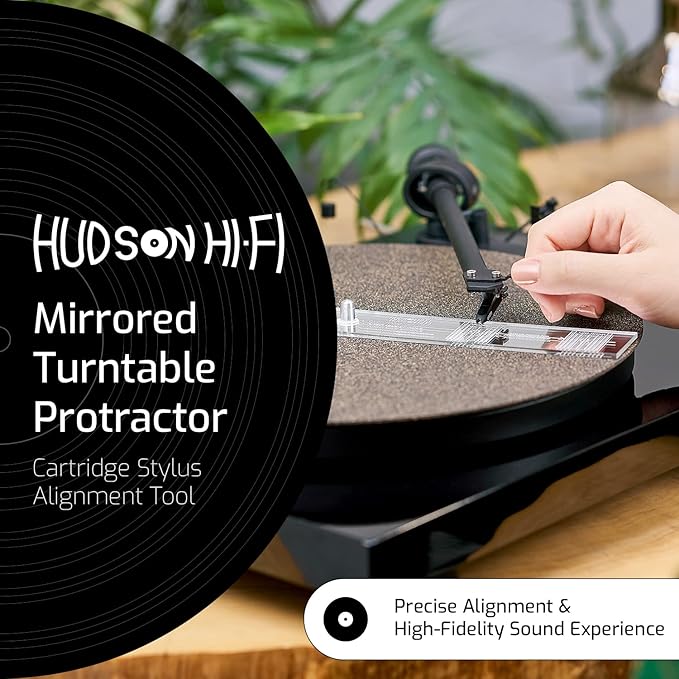 Turntable Phonograph LP Phono Cartridge Stylus Alignment Protractor Tool – Mirrored (VTA Sold Separately)