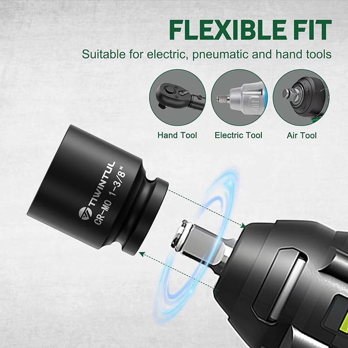 3/4” Impact Socket Set, 30 PCS, SAE 11/16” - 2” & Metric 17-60mm | Heavy Duty, 6-Point, Jumbo & Big, CR-MO Steel, Rugged Storage Case, for Truck, Tractor, Construction & Agricultural Machinery