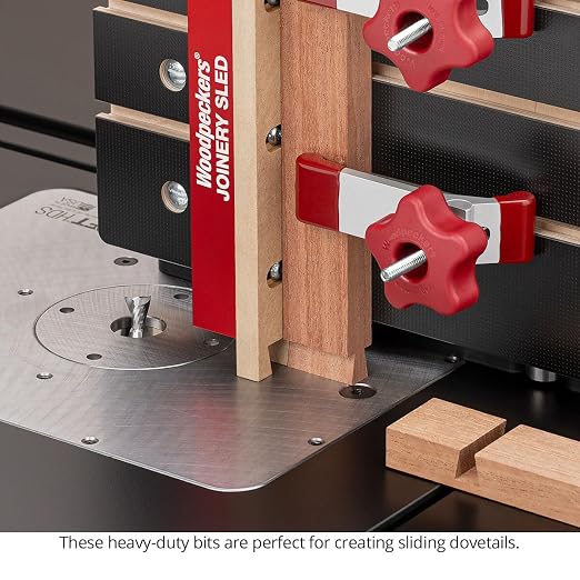 Solid Carbide 8° Dovetail Router Bit, 1/2SH, 1/2" Dia, 13/16" CL, 2-Flute, Up-Cut Spiral Geometry for Chatter-Free, Superior Quality Woodworking Joinery, USA Made - US525008SDU