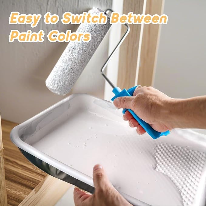 Paint Tray Liner, 12 Pack, 9 Inch Paint Roller Trays, Paint Tray with Textured Ridge, Disposable Paint Tray for Painting and DIY Projects