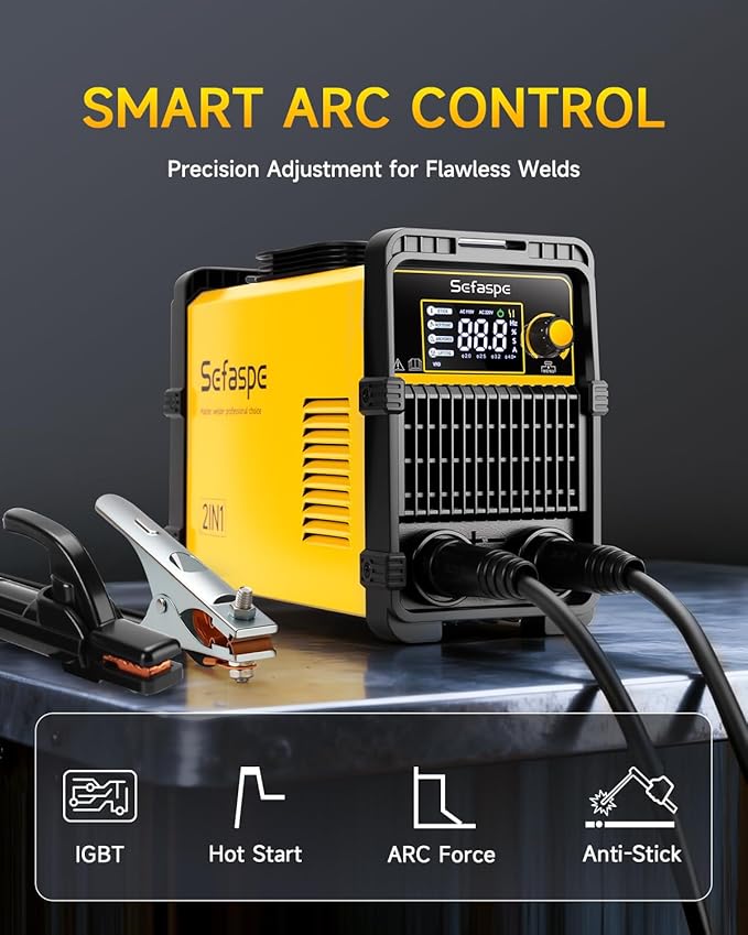 Stick Welder, 2026 Newest [Large LED Display] ARC 200Pro Welding Machine 110V/220V 200A with Synergic Control, IGBT Inverter Portable Welder Machine with Hot Start, Arc force and Anti-Stick