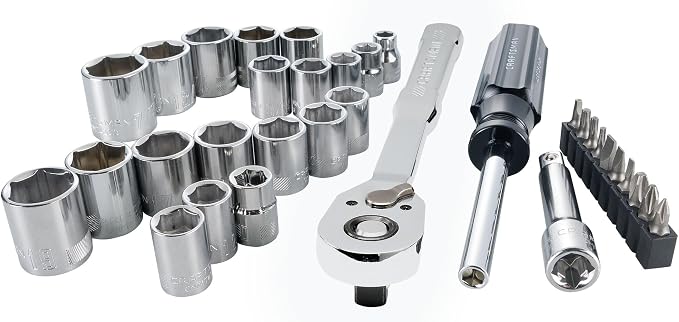 CRAFTSMAN Mechanics Tool Set, 33 Piece, 3/8 Inch Drive SAE/Metric (CMMT12113) (Pack of 4)