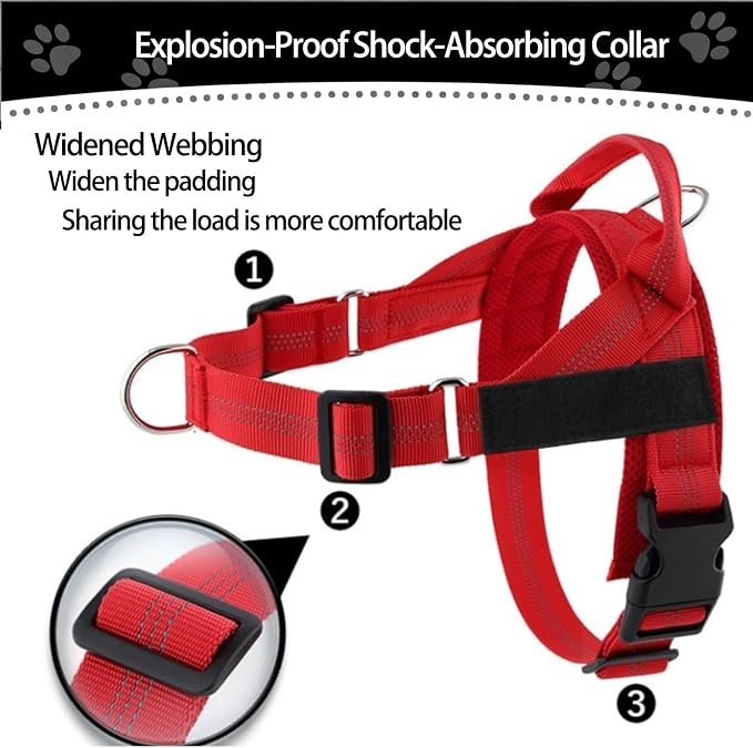 Pawly Lab Co No-Pull Harness,No Pull Dog Harness with Soft Padded Handle | Reflective Adjustable Breathable Mesh Pet Vest,Easy On-Off Soft Padded Harness,Easy for Training Walking for dogs of all size