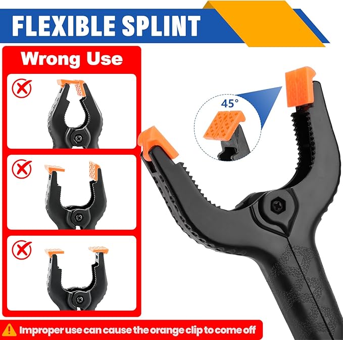 20 Pack 6 inch Plastic Spring Clamps, Black Heavy Duty Clips, Backdrop Clips, Plastic Clamps for Crafts, Backdrop Stand, Woodworking, Photography