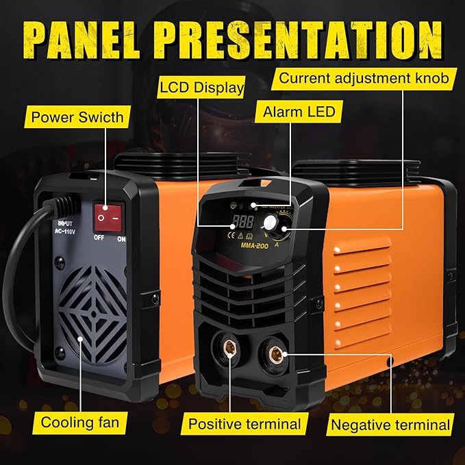 Portable 200A Stick Welding Machine (110V) — Clearance! Includes 25 Rods, IGBT Inverter Tech, Hot Start & Anti-Stick, Synergic Control for DIY Projects and Home Fixes– Only $39.99