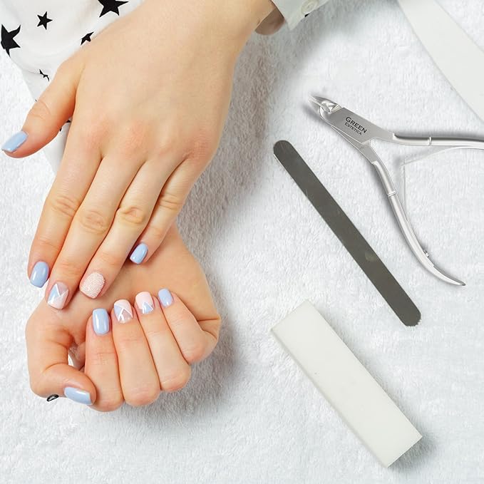 Professional Cuticle Trimmer Nail Cuticle Cutter Stainless Steel Cuticle Nippers with Sharp Blades Double Spring Manicure Tools for Nail Care Pedicure Home Spa (Silver - Pusher Included)