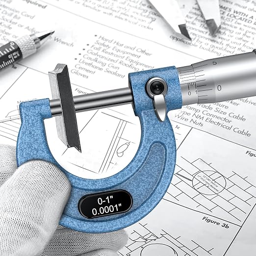 HDLNKAK Outside Micrometer, 0-1" Machinist Micrometer, 0.0001" Graduation Micrometer Set, Alloy Precision Micrometer, Machinist Tool, Micrometer Standard with Case