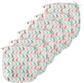 Lunarable Cat Chair Seating Cushion Set of 6, Pattern of Sitting Cat Silhouettes Kitten Pet Repetition Simple Illustration, Anti-Slip Seat Padding for Kitchen & Patio, 16"x16", Turquoise Coral Cream