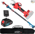 2-in-1 Electric Pruning Shears Cordless with Pole, 20V Cordless Pruning Shears,4.0Ah Battery Operated Pruning Shears, 9.3Ft -Up to 15.3Ft Telescopic Electric Shears for Gardening JOVANT