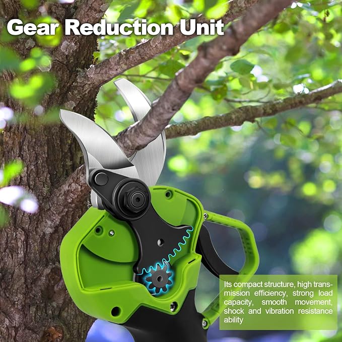 Cordless Electric Pruning Shears, 1.6-Inch Cutting Diameter Battery Powered Pruner with LCD Display, 900W Brushless Motor, 2 x 2.0Ah Batteries for Garden Branch Cutting