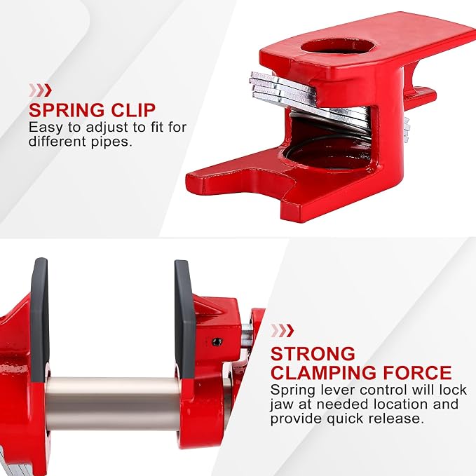 4 Pack 3/4" Wood Gluing Pipe Clamp Set with Foot and Protective Pad