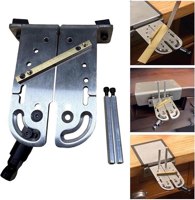Jewelry Bench Pin Vise Set, Stainless Steel Adjustable Clamp with Wooden Bench Pin for Jewelers Cutting and Filing
