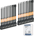 Toolant Impact Allen Wrench Drill Bit Set 20pcs (Metric & SAE), 1/4" Hex-Shank S2 Steel Hex Bits, CNC Machined Tips with Magnetism, 4" Long with Storage Box