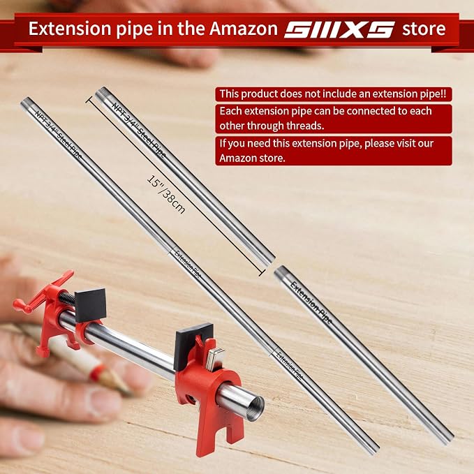 2-Pack 12 Inch Pipe Style Bar Clamps for Woodworking Gluing