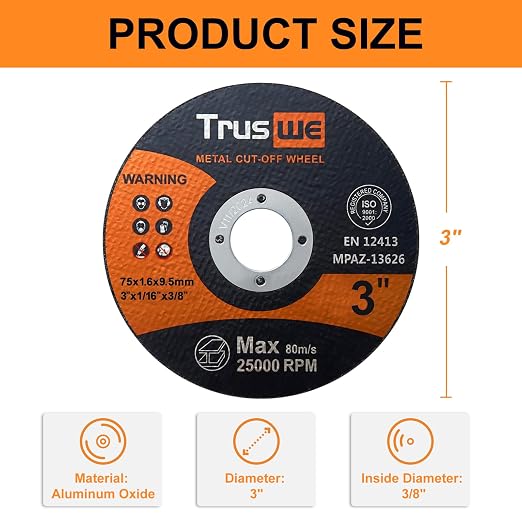 6 Inch Cut Off Wheels - 25 Pack Metal and Stainless Steel Cutting Wheel for Angle Grinder Ultra Thin Cut-Off Wheel Cutting Disc