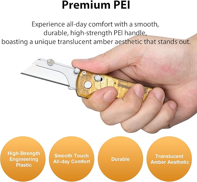OKNIFE U1 Pro Multitool Folding Utility Knife with Folding Screwdriver, Quick Change Blade, Rail Lock & Pocket Clip for Men Women (PEI)