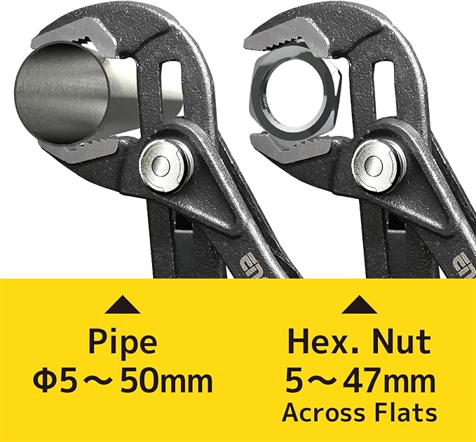 ENGINEER PZ-82 Slip Joint 10" Water Pump Pliers Screw Extractor Jaws | High Leverage Design, Quick Adjustment Groove Joint, Carbon Steel