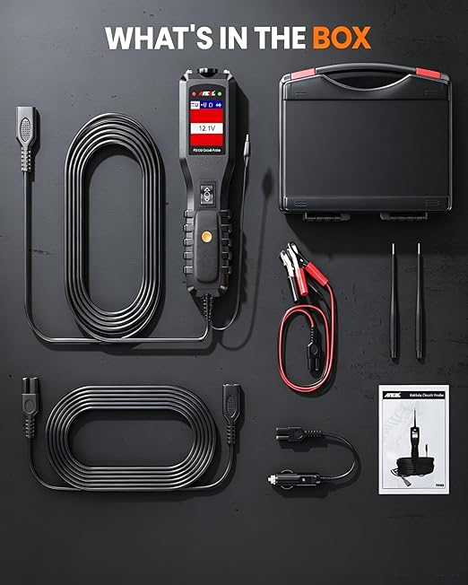 ANCEL PB100 Automotive Power Circuit Probe, 12-24 VDC Car Electrical Diagnostic Tool, AC/DC Voltage Current Resistance Short Detection, Trailer Fuse Tester, Digital Voltmeter Ohmmeter, 40FT Cables