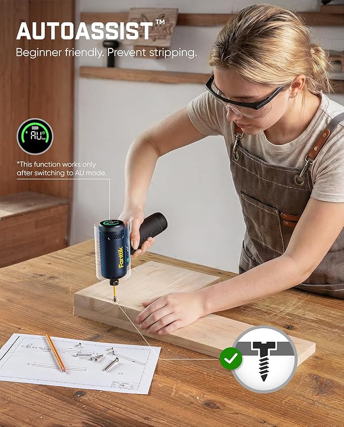 Fanttik REX K2 APEX Impact Driver, Brushless Impact Driver, 1/4'' Hex, Max. 100 N·m Torque, Max. 3000 RPM, 3000mAh Rechargeable Battery, Tool Kit for Cabinet Assembly, Woodworking DIY Projects