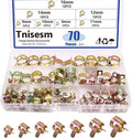 Tnisesm 70 Pcs Spring Band Type Action Pipe Clamp, Air Hose Tube Water Pipe Fuel Pipe Silicone Vacuum Hose Clamp Fasteners Assortment Kit(6mm, 9mm, 10mm, 11mm, 12mm, 14mm, 16mm) TN-23
