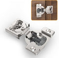Chibery 50 Pack 1/2" 4D Concealed Hinges for Face Frame Door, Soft Close On/Off Switch, Self Closing, 105° Open Angle Concealed Stainless Steel Hinges for Framed Cabinet, Satin Nickel
