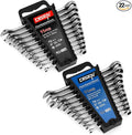 DISEN 22 PCS Ratcheting Wrenches Set, Combination Wrenches Set SAE & Metric Standard, 1/4" to 3/4" and 6-18mm Size, CR-V Steel, 12 Points 72-Teeth
