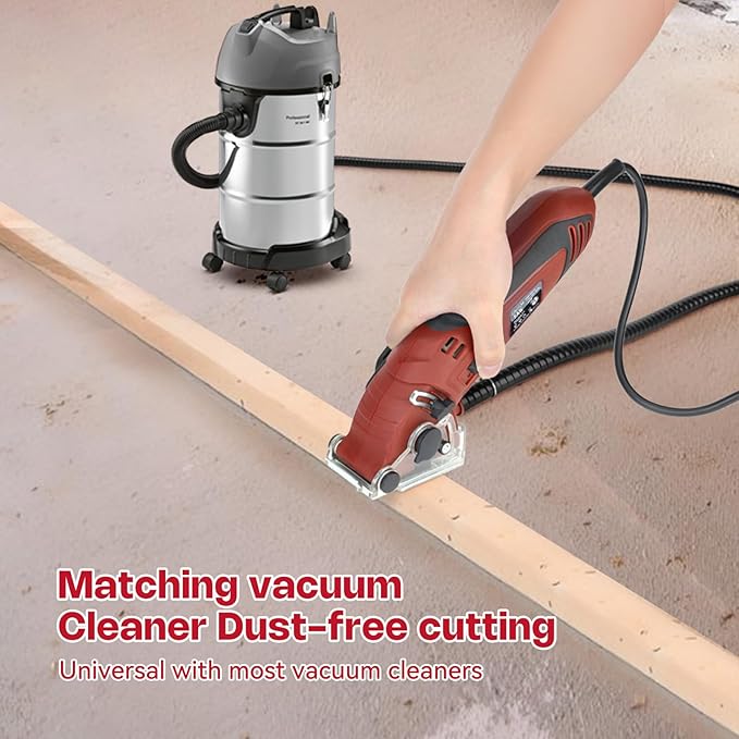 Corded Mini Circular Saw, 400W 110V 3400RPM Multifunction Handheld with 6 Blades Max Cutting Depth ½ Inch, Compact Small Circular Saw for Wood Drywall Tile PVC Pipe Soft Metal