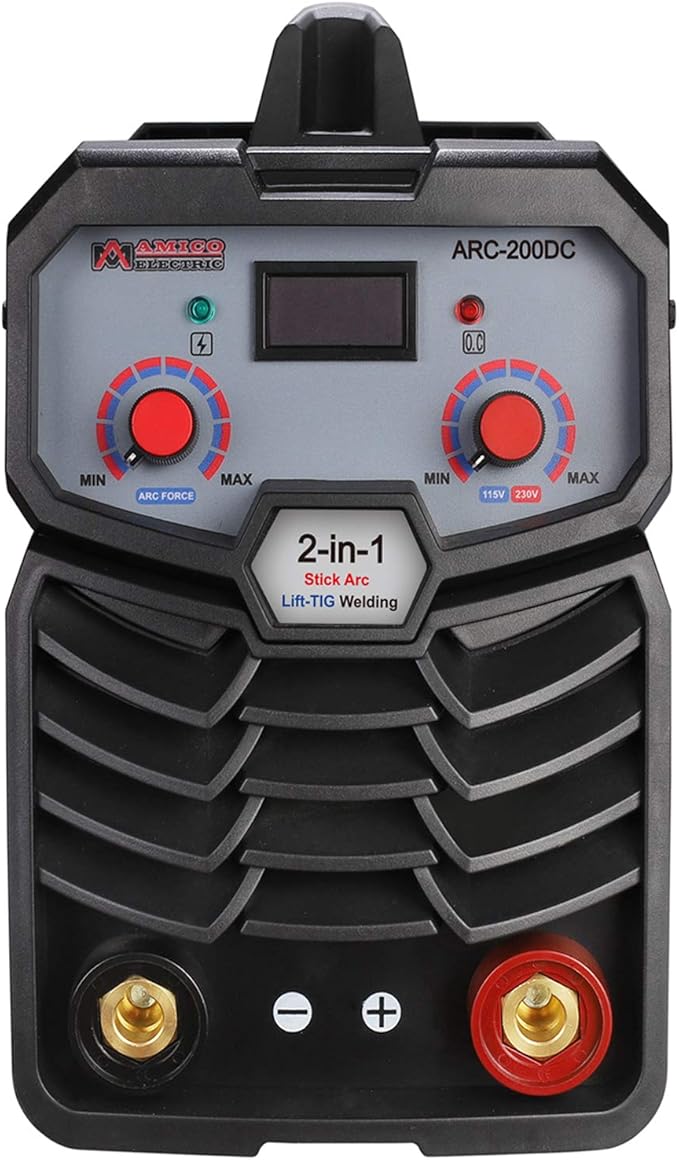 Amico Professional Welding Machine, 200 Amp Stick Arc DC Welder, 80% Duty Cycle, 100~250V Wide Voltage