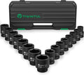 3/4 Inch Drive Impact Socket Set, 16 Piece, SAE, 11/16" to 1-5/8" | CR-MO, 6-Point, Heavy Duty, Storage Case, Easy-to-Read Size Markings, Rugged Construction for Large Vehicle, Truck, Trailer