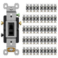 AIDA 3 Way Toggle Light Switch, 15 Amp, 120 Volt, Toggle Framed AC Quiet Switch, in Wall On/Off Switch Replacement, Self-Grounding, Residential and Commercial Grade, UL,Glossy Black