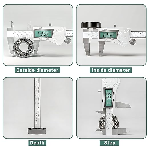 Digital Caliper Measuring Tool, IP54 Waterproof Electronic Micrometer Caliper, Stainlee Steel Vernier Caliper Measuring Tool with Large LCD Screen, Inch Metric Conversion, 6 Inch for Household/DIY