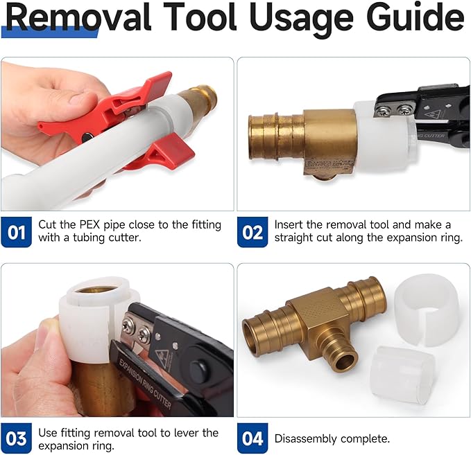 iCrimp PEX Expansion Tool Kit for F1960 / ProPEX Systems, Indexed Auto-Rotating Heads with Ring Removal Tool, 3/8", 1/2", 3/4" & 1" Manual Expander Kit