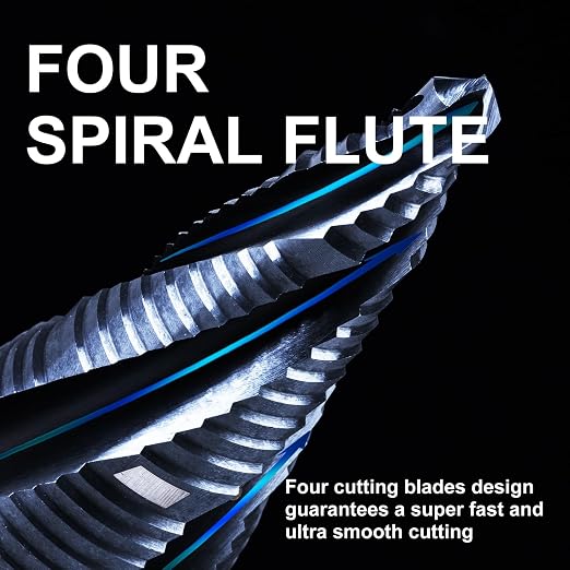 GRENPRO Four Spiral Flute Cobalt Step Drill Bit,1/4"-1-1/8"Impact Unibit Pro Max Step Bit Set,1/4" Hex Shank M35 for Metal Carbon Steel, Stainless Steel, Wood, Plastic