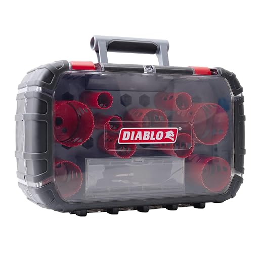 Diablo General Purpose Bi-Metal Hole Saw Set - Fits with Mandrel System - 10 Saw Cups, 1 Mandrel, 1 Pilot Bit, 2 Adaptor Nuts - DHS14SGP