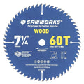 SawWorks 7-1/4" 60T Carbide Circular Saw Blade, Trim, Molding & Veneer for Skilled Woodworkers, 5/8" Arbor