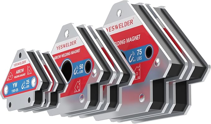 YESWELDER 25 LB & 50LB & 75 LB Welding Magnet 6 Pieces of Magnetic Welding Holder 25 LBS/ 50 LBs 75 LBs Holding Power Welding Accessories