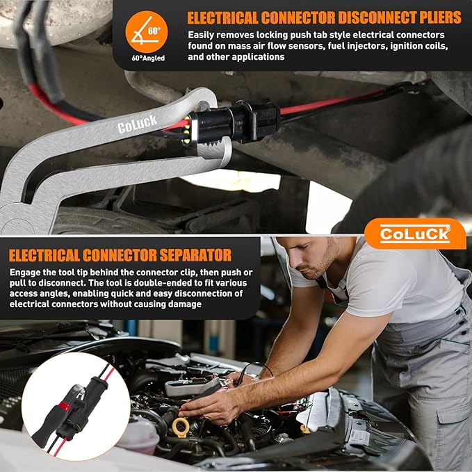 Electrical Plug Removal Tool Electrical Disconnect Pliers 60 Degree Connector Separator 13120,Automotive Tools Connector Pliers,Automotive Electrical Plug Connector Tool Terminal Disconnect Tool