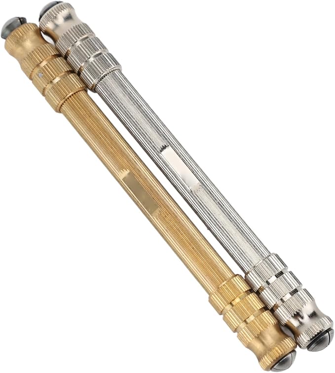 2pcs Pin Vise Hand Drill, Double Headed High Strength Watchmaker Tool, Detachable Design with 4 Interchangeable Chucks, Precision Metal Brass Hand Drill for Home Carving Clock Watc