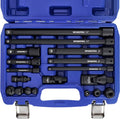 WORKPRO 18-Piece Impact Socket Extension Set, 1/4", 3/8" & 1/2" Drive | Includes Socket Adapters, Ratchet Extension Set, Socket Extension Bar, Swivel Universal Joints and Impact Coupler
